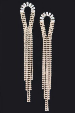 Cubic & Stone Fringe Drop Earrings – Sparkling Fringe