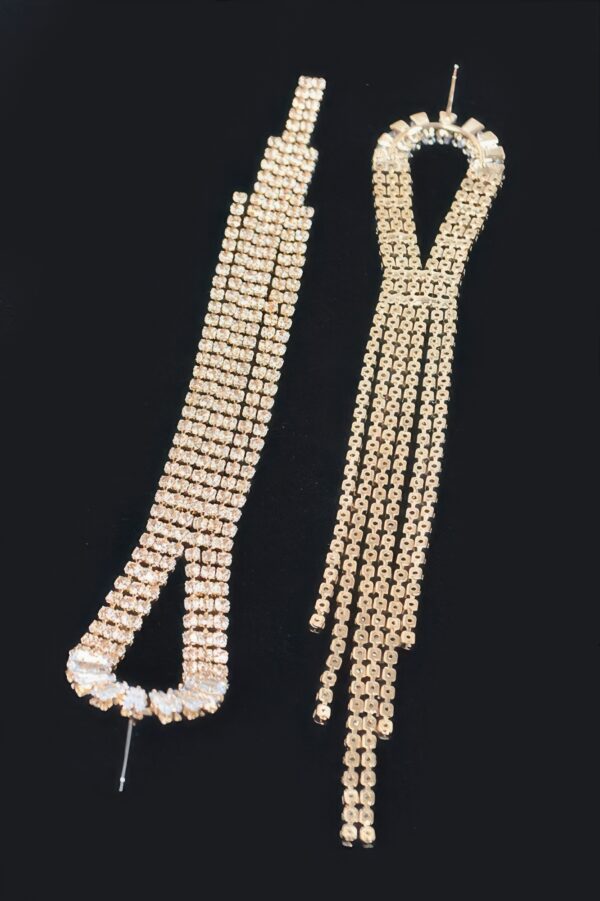 Cubic & Stone Fringe Drop Earrings – Sparkling Fringe