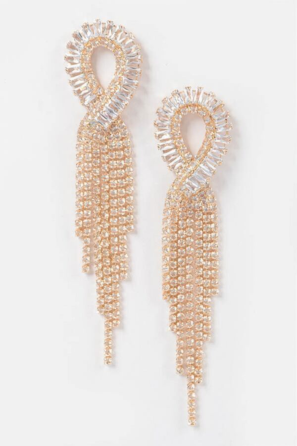 Fringe Drop Earrings with Cubic Accents & Stones