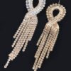 Fringe Drop Earrings with Cubic Accents & Stones