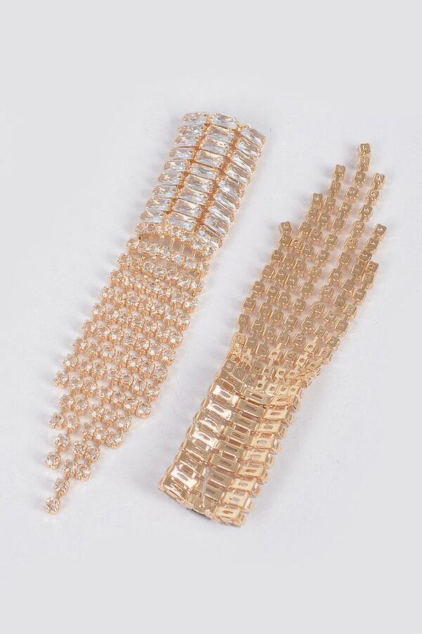 Cubic & Stone Fringe Drop Earrings – Elongated