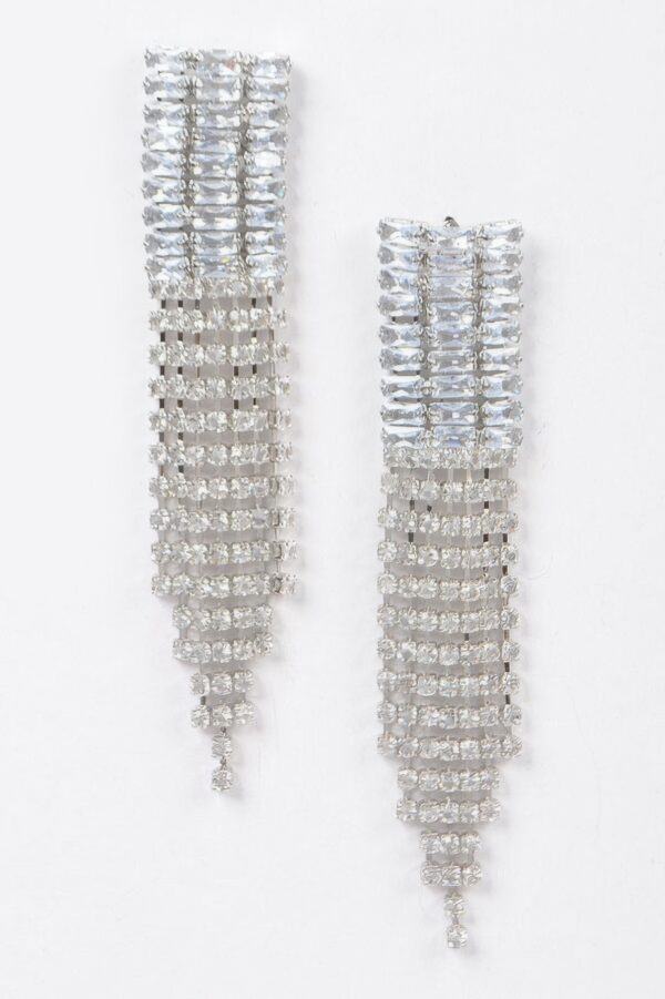Cubic & Stone Fringe Drop Earrings – Elongated