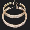 Rhinestone Hoop Earrings – 2 x 2 Inch Sparkle Hoops