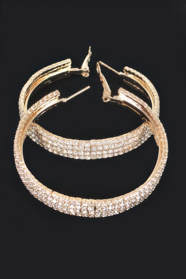 Rhinestone Hoop Earrings – 2 x 2 Inch Sparkle Hoops