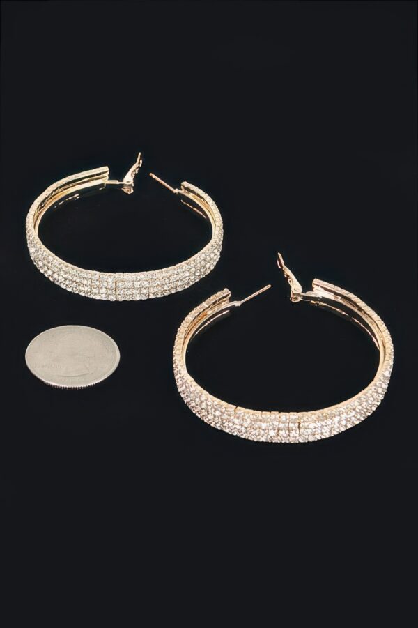 Rhinestone Hoop Earrings – 2 x 2 Inch Sparkle Hoops