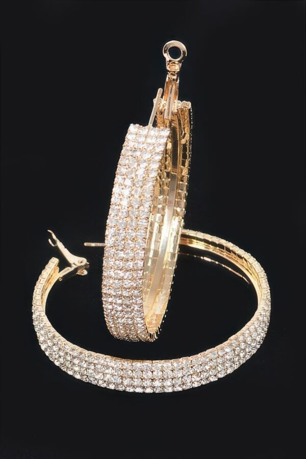 Rhinestone Hoop Earrings – 2 x 2 Inch Sparkle Hoops