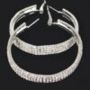 Rhinestone Hoop Earrings – 2 x 2 Inch Sparkle Hoops