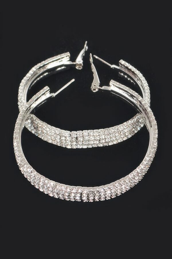 Rhinestone Hoop Earrings – 2 x 2 Inch Sparkle Hoops