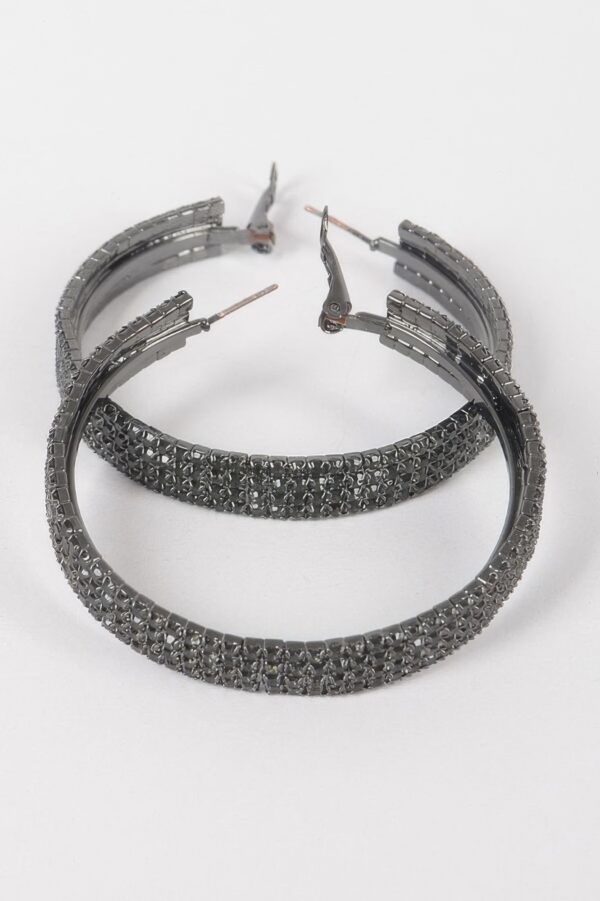 Rhinestone Hoop Earrings – 2 x 2 Inch Sparkle Hoops
