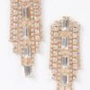 Multi-Shape Rhinestone Earrings – Sculptural Statement