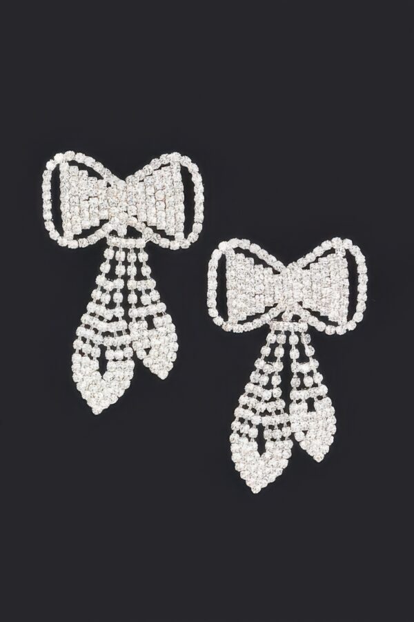 Rhinestone Bow Earrings – Dainty Sparkle Bow