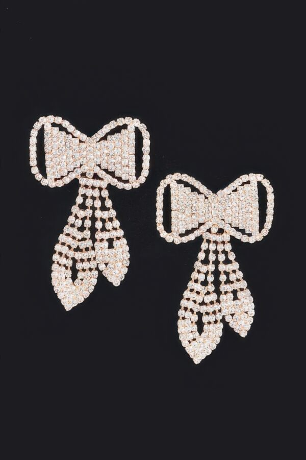 Rhinestone Bow Earrings – Dainty Sparkle Bow