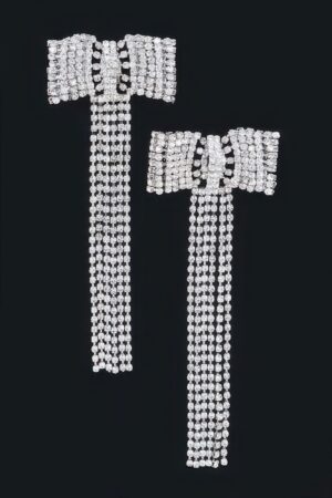 Rhinestone Drop Earrings – Sparkling 1.5 x 4 in