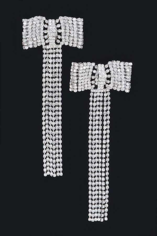 Rhinestone Drop Earrings – Sparkling 1.5 x 4 in