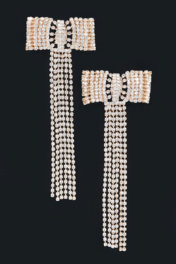 Rhinestone Drop Earrings – Sparkling 1.5 x 4 in