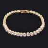 Cubic Zirconia Slim Bracelet with Polished Clasp
