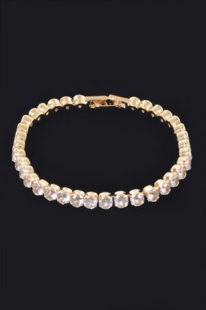 Cubic Zirconia Slim Bracelet with Polished Clasp
