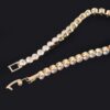 Cubic Zirconia Slim Bracelet with Polished Clasp