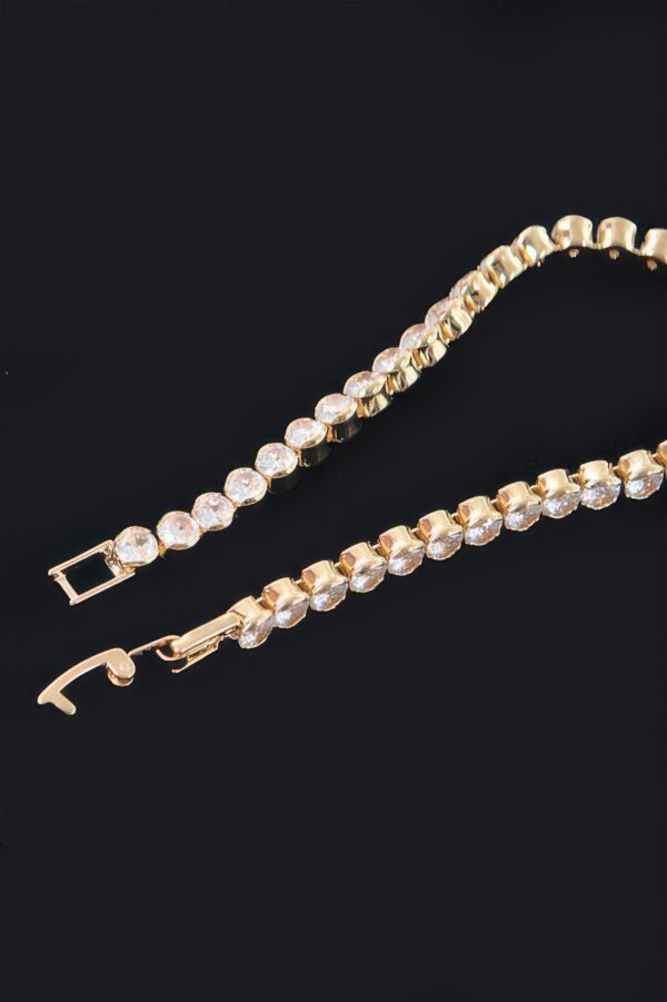 Cubic Zirconia Slim Bracelet with Polished Clasp