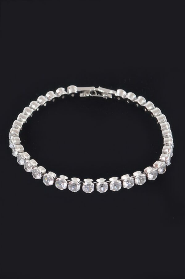 Cubic Zirconia Slim Bracelet with Polished Clasp