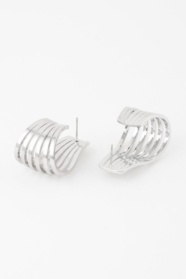 Open Cage Hoop Earrings – Polished Lightweight Hoops