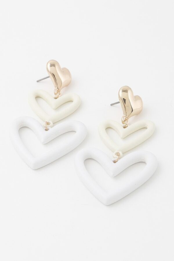 Triple Hearts Drop Earrings – Cascading Heart Silhouette