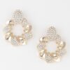 Twisted Wreath Rhinestone Earrings – Mid-Size Statement