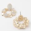 Twisted Wreath Rhinestone Earrings – Mid-Size Statement
