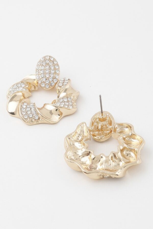 Twisted Wreath Rhinestone Earrings – Mid-Size Statement