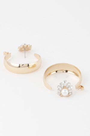 Shiny Pearl Hoop Earrings – Polished Hoop Design