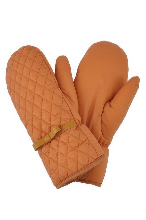 Puffer Quilted Mittens – Padded Polyester Cold-Weather Mittens