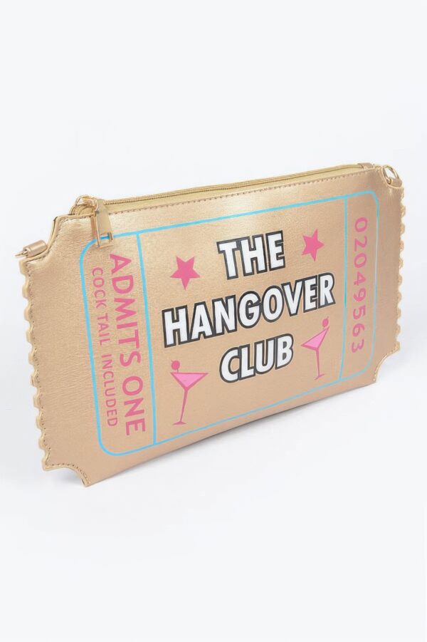Hangover Club Clutch – Polyurethane Zip Clutch with Bold Print