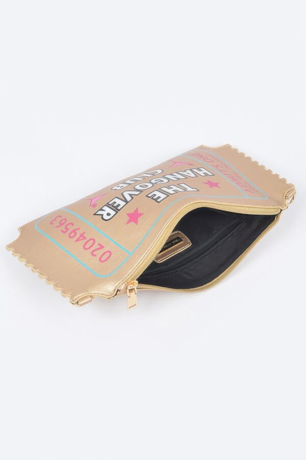 Hangover Club Clutch – Polyurethane Zip Clutch with Bold Print