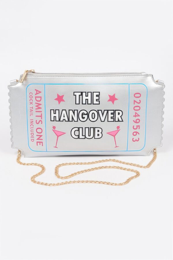 Hangover Club Clutch – Polyurethane Zip Clutch with Bold Print