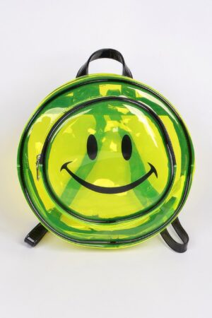Clear Smiley Backpack – PU See-Through 11 x 11 x 3