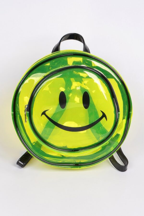 Clear Smiley Backpack – PU See-Through 11 x 11 x 3