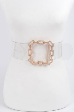 Transparent PVC Waist Belt with Polished Hardware