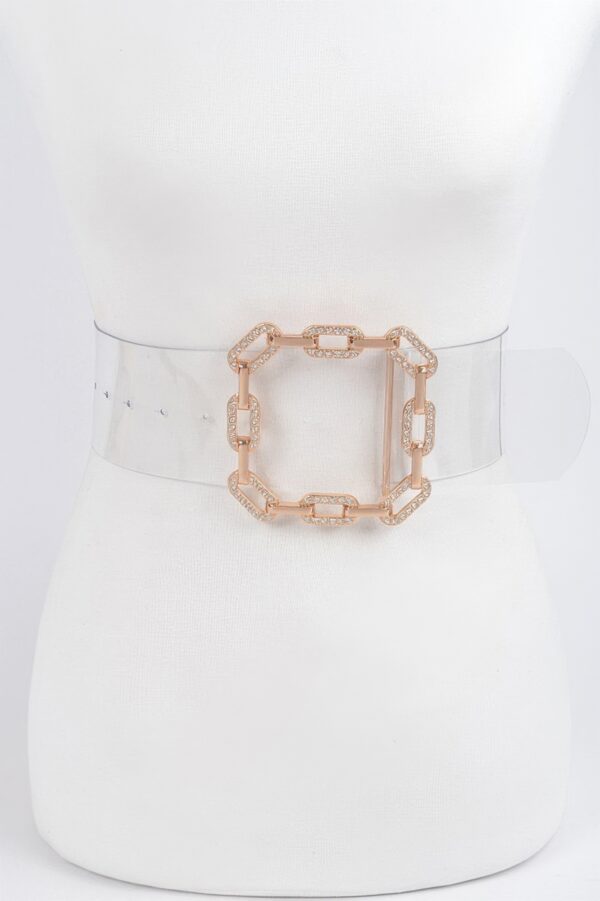 Transparent PVC Waist Belt with Polished Hardware
