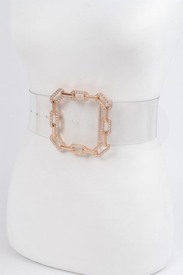 Transparent PVC Waist Belt with Polished Hardware
