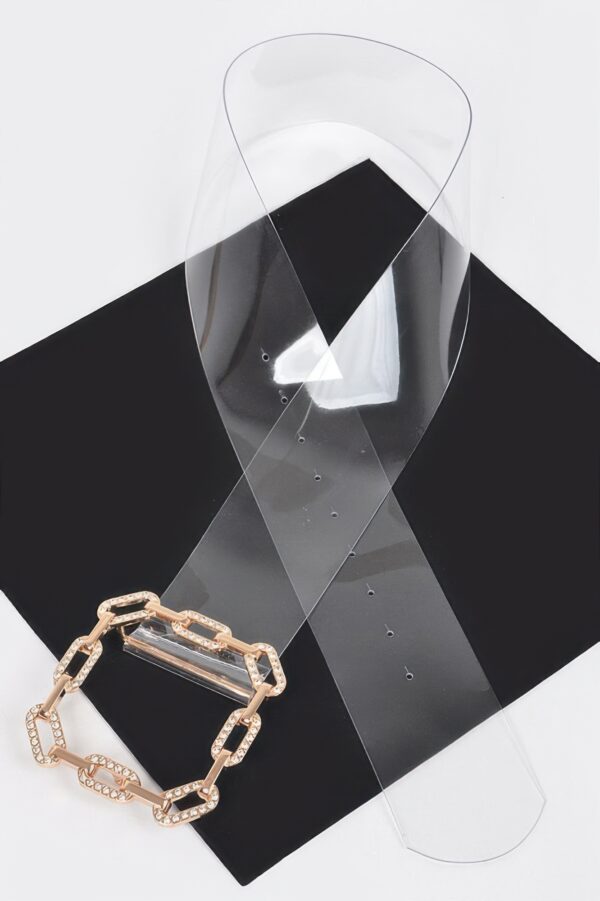 Transparent PVC Waist Belt with Polished Hardware