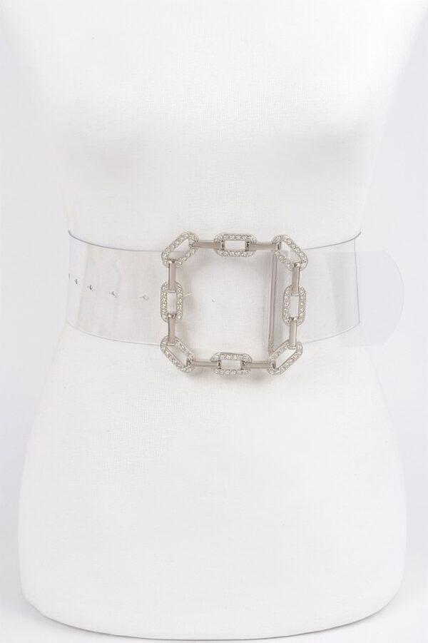 Transparent PVC Waist Belt with Polished Hardware