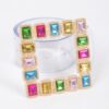 Faux Leather Belt with Stone-Accented Buckle