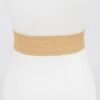 Stretch Straw Belt with Rhinestone Buckle
