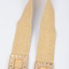 Stretch Straw Belt with Rhinestone Buckle