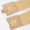 Stretch Straw Belt with Rhinestone Buckle