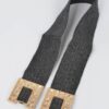 Stretch Straw Belt with Rhinestone Buckle