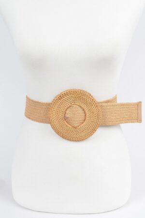 Oversized Woven Belt with Bamboo-Style Buckle