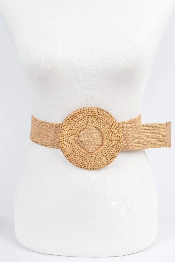 Oversized Woven Belt with Bamboo-Style Buckle