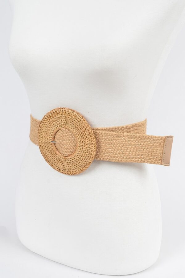 Oversized Woven Belt with Bamboo-Style Buckle
