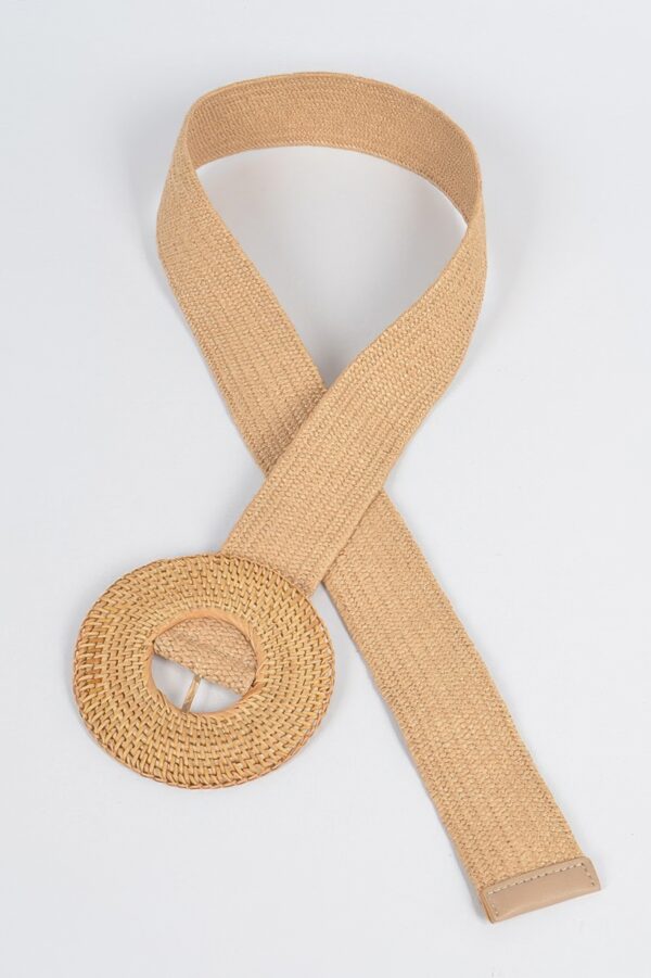 Oversized Woven Belt with Bamboo-Style Buckle